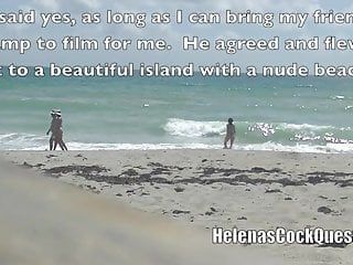Sexe à la plage exposé aux Caraïbes avec un fan - Helenascockquestcom